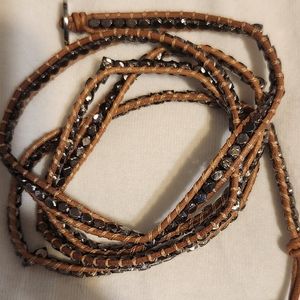 Tan and Silver Victoria Emerson Wrap Bracelet